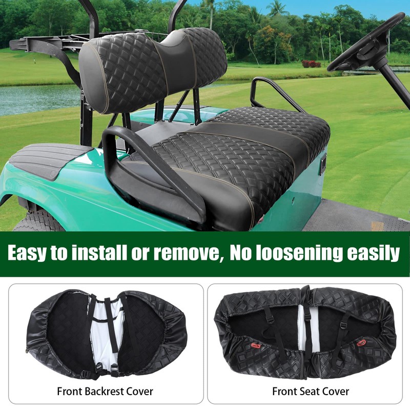 Roykaw Golf Cart Seat Covers Kit Fit for EZGO TXT