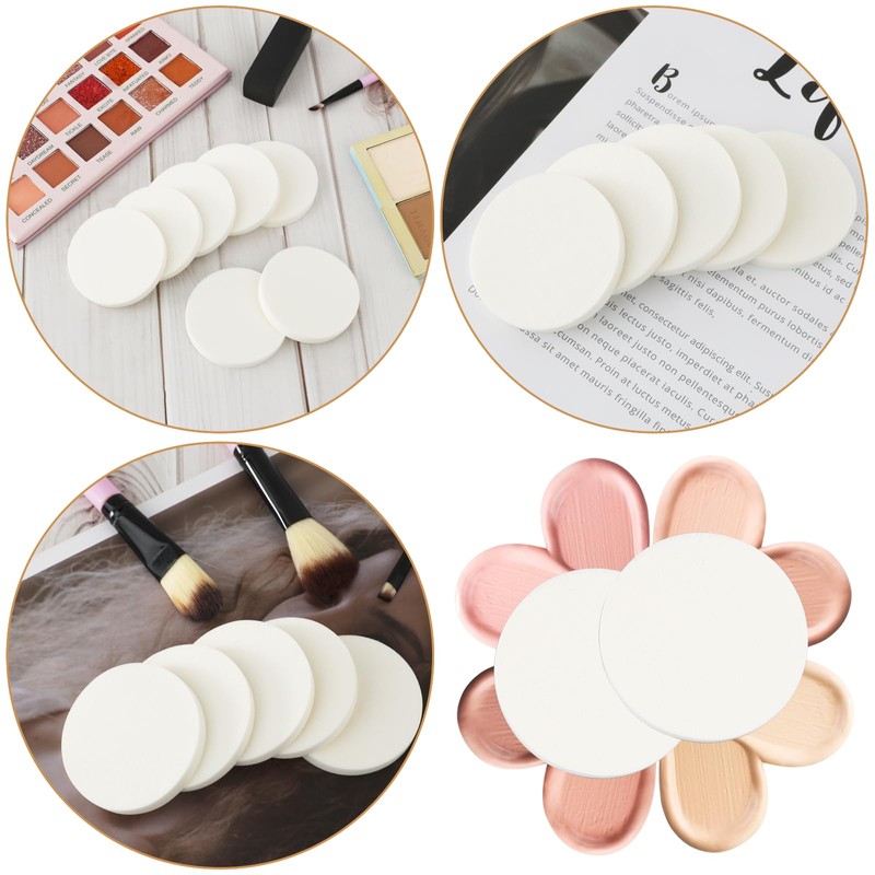 50 PCS White Makeup Sponge, Compact Facial Powder Puff Cosmetic