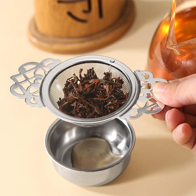 Filter Tea Mesh Fine Mesh Tea Strainers with Bowl Stainless