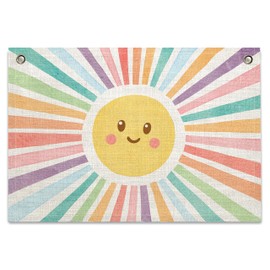 Boho Rainbow Inspirational Banner - Classroom Wall Decor for Kids, Nursery, Playroom | Colorful Pennant Flags for Boys & Girls | Classroom Decor, Toddler Room Art, Christmas Birthday Gift (Rainbow)