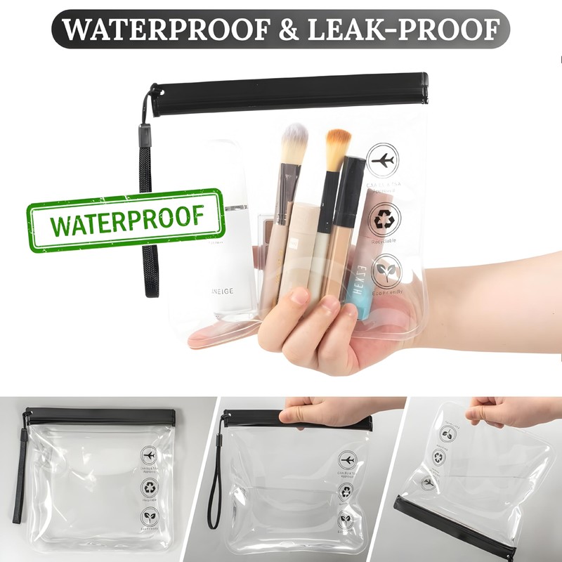 Nestixy TSA Approved Clear Toiletry Bags 4 Pack – Leakproof
