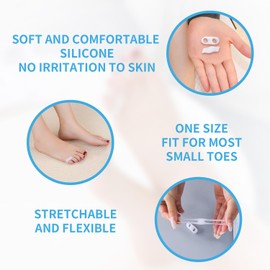Zinyakon Two Hole Gel Small Toe Separator, 12 Pcs Little Toe Spacer for Overlapping Toe, Calluses, Blister, Relieve Foot Pain, Pinky Toe Corrector for Little Toe Bunion Pain