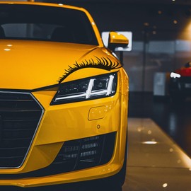 VICASKY 1 Pairs Car Headlight Eyelashes Stickers Fake Eyelash Decal Decoration for Vehicle Car Body Sticker Windshield Car Eyelashes for Headlight Car Headlight Stickers (Black)