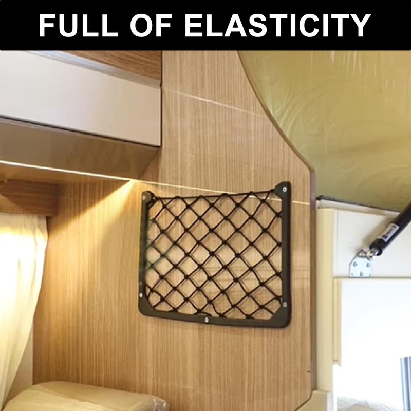 Onezebra Campervan Storage Ideas – 2 Pcs Elastic Mesh Storage