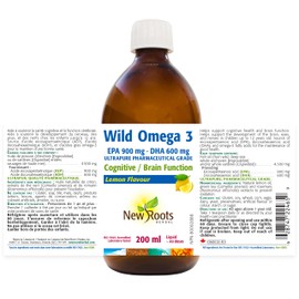 New Roots Herbal - Wild Omega 3 EPA 900mg DHA 600mg, Lemon Flavour, 200ml - Fish Oil Liquid Omega 3 Supplement - High-Potency EPA & DHA for Overall Wellness - Pure Omega-3 Fatty Acids