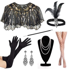 Vintage 1920s Accessories – Elegant Old Hollywood Glamour Dresses with Flapper Accessories for Women and Gatsby Accessories (Plastic Holder)