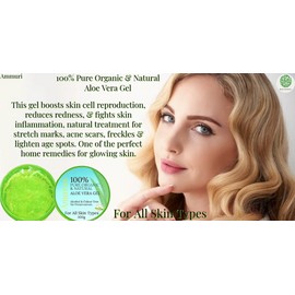 Ammuri Organic Aloe Vera Gel 100% Pure Natural Hydrating Cream for Face, Body