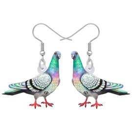 HUAGEO Acryl niedlich blau Taube Ohrringe Neuheit Hawaii Taube Sommer Strand Vögel Tiere baumeln Spaß Schmuck für Frauen Vogelliebhaber Charms Geschenke Zubehör (Grün)