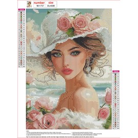 MXJSUA Beautiful Woman Diamond Painting Kits for Adults, 5D Diamond Art Kits for Beginners, DIY Full Round Drill Picture with Diamond for Home Wall Decor, 30x40cm
