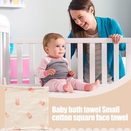 Cotton Baby Washcloths,Soft Washcloths Baby Absorbent - Cute Cotton Reusable Face Towel, 9x9inch Handkerchief Burp Rags for Bath, Drool, Boys and Girls