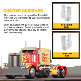13-04286L &13-04286R Pair Hinge Hood Upper Pivot Bracket Kit Fit for Peterbilt 357 377 378 379 Replaces 1304286L 1304286R