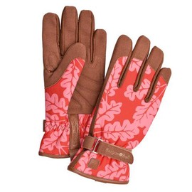 Burgon & Ball LOVE THE GLOVE LADIES OAK LEAF GARDEN GLOVES VARIOUS SIZES S/M OAK LEAF POPPY 1