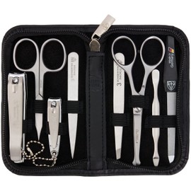 Drei Schwerter All in One Manicure Set for Men Manicure Pedicure Beard Ears Men's Travel Set Genuine Leather