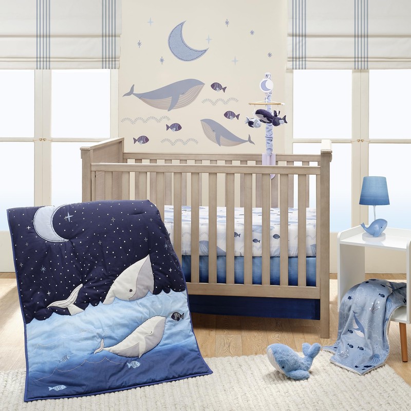 Lambs & Ivy Bubbles & Squirt Soft Plush Blue Whale