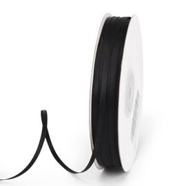 UnionJoy 1/8 inch Ribbon 100 Yards Solid Double Face Satin Ribbon for DIY Gift Packaging Party Wedding Flowers, Hair Bows, Handicrafts, Sewing Christmas Wedding Baby Shower Decoration(Black)