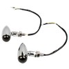MotorToGo 2pcs Chrome Bullet Motorcycle LED Turn Signal Lights Chrome