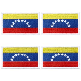 4Pcs Venezuela Venezuelan Flag Patches, Hook and Loop Embroidered Armband Flag Tactical Patches for Backpacks Hat Clothing Jackets.