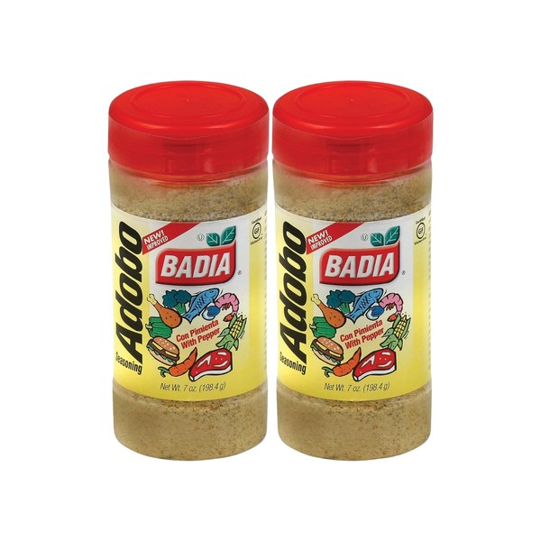 Badia Adobo Seasoning With Pepper,198.4g | Great for All Kind of Meat and Vegetables | Gluten Free | Pack of 2