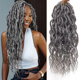 Faux Locs Crochet Hair 18Inch Crochet Locs With Curly Ends, 6Packs Crochet Hair Pre Looped Soft Locs Dreadlock Extensions Boho Faux Locs Synthetic Crochet Hair for Black Women (51#, 18'')