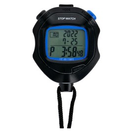 Clefer TS-S114-BK Stopwatch Wrap Split Measurement 200 Memory Timer Clock Function Black