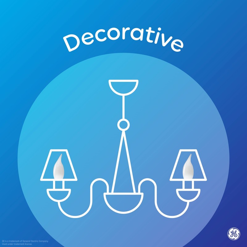 GE Relax LED Light Bulbs 60W, Soft White Candle Lights,