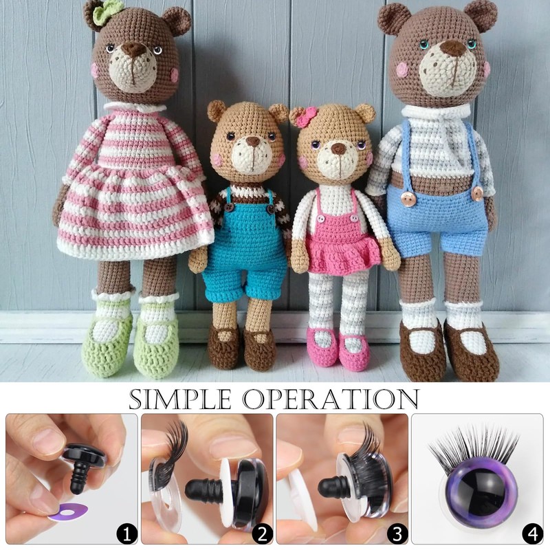 Plastic Safety Eyes 12mm Glitter Safety Eyes with Washers