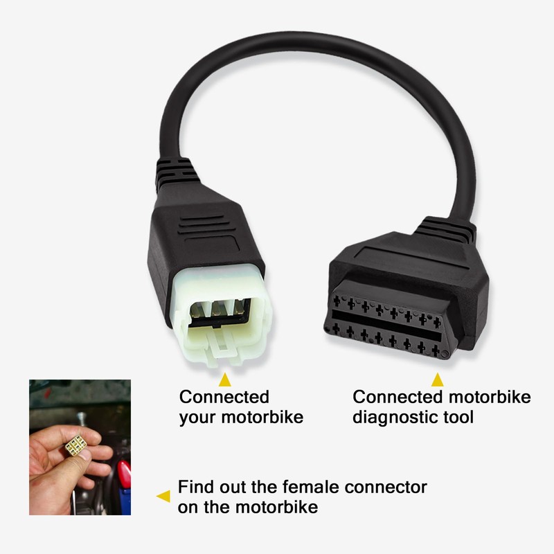 AMHTDOL OBD2 Adapter Fit for KTM 6 Pin to 16Pin