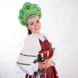 STP GOODS Russian Folk Costume 'Kokoshnik' Headdress (Green)