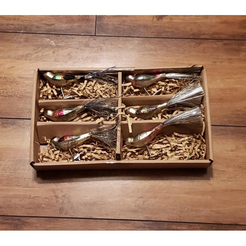 RAZ Imports NWT Set 6 RAZ Boxed 4.5" Glass Birds