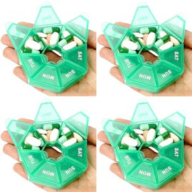 Pill Case Weekly Pill Organizer Pill Organizer 7 Day Pill Case Travel Pill Organizer Travel Pill Box Weekly Pill Organizer Pill Container Pill Dispenser Holder Pillulier Green Travel Pill Case