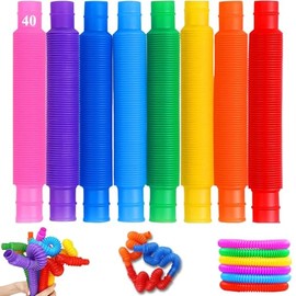 40PCS Mini Ttubos Sensoriales, Colorido Pop Tube Sensor Fidget Toy para Niños y Adultos, Juguetes Educativos Sensoriales Kit de Tubo Estirable para Niños, Tubos para Reventar, Regalos Fiesta Infantil