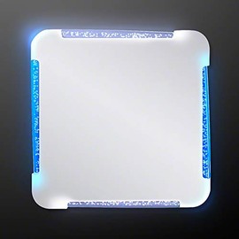 Set of 4 Square Light Up Drink Coasters with Pressure Activated Blue & White Pulsing LED Lights