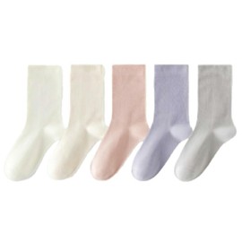 CARAMELLA 512855 Socks, 8.7 - 9.4 inches (22 - 24 cm), 5 Pairs Set, Layered, Women's, Socks, Non-stuffy, Casual, Cute, Stylish, Anti-Slip, Deodorizing, Socks, 68.8% Cotton, multicolor