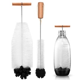 wokdsbl 2 Stück Flaschenbürste Set für Sodastream Glasflaschen und Duo Zubehör, Schwammbürste mit ergonomischem Griff für Babyflaschen, Karaffen, Trinkflaschen, Aluminiumflaschen