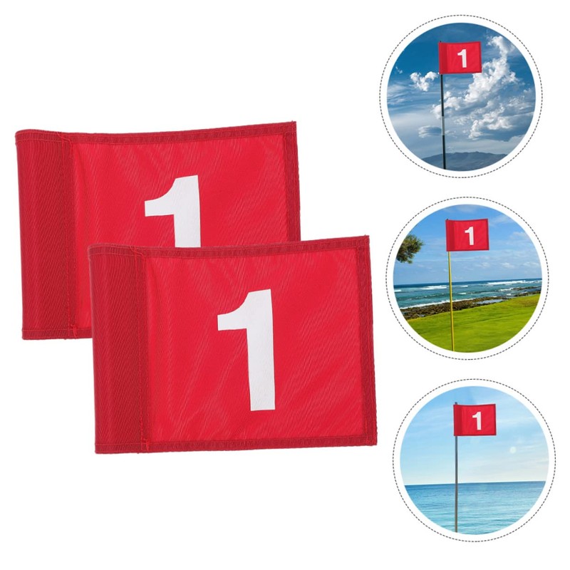 Abaodam 2Pcs Portable Golf Target Flags Lightweight Durable Training Flags