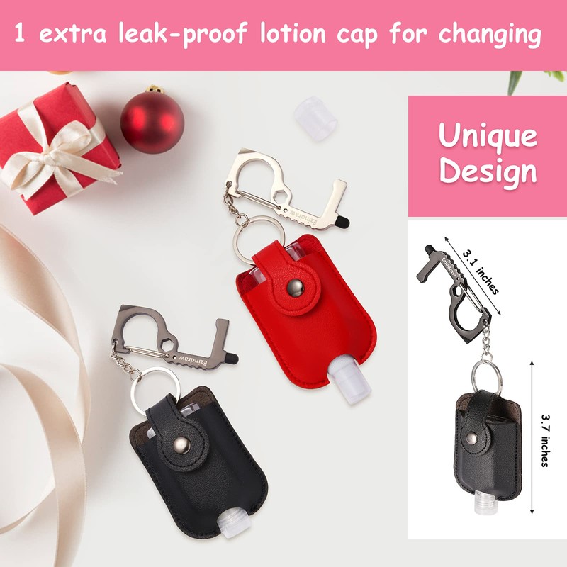 Ezindraw 2 PCS Hand Sanitizer Spray Keychains, Premium Leather Hand