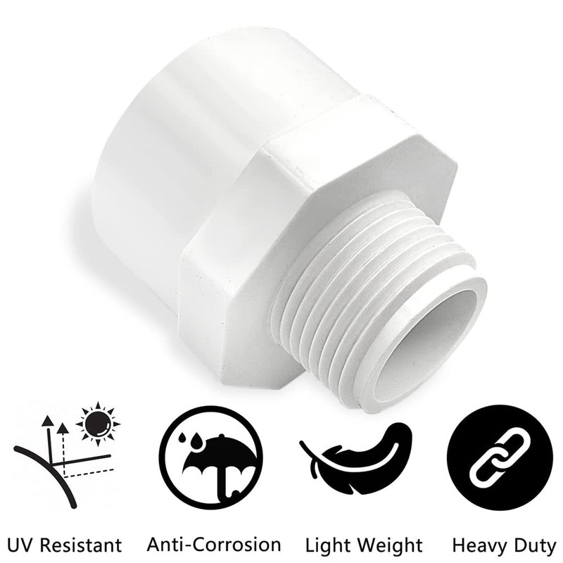 Lakesstory 3/4" x 1" PVC Pipe Adapter - Sch 40,