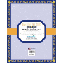 Barker Creek Designer Computer Paper, Reach for The Stars, 8.5” x 11”, Decorative Printer Paper, Stationery, 50 Sheets per Pkg, Home, School and Office Supplies (738)