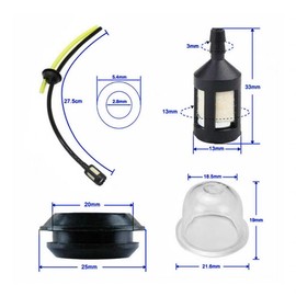 Petrol Filter Kit, Petrol Filter Lawnmower, 4pzPetrol Hose, Brush Cutter, Petrol Filter Set, Petrol Hose Seal for Lawnmowers, Fuel Line Lawn Mower Set, Universal Replacement Parts