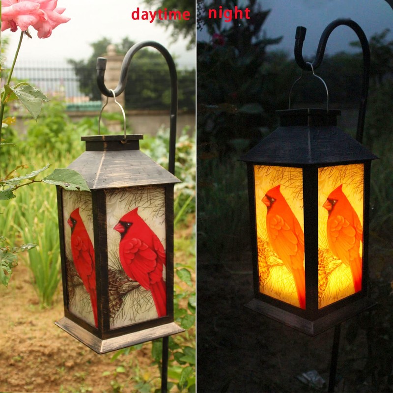 Solar Lanterns, Outdoor Hanging Lanterns Waterproof LED Solar Cardinal Lights