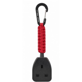 Socket Tester Holder with Paracord and Carabiner Clip, Multi-Colour, for Electricians and Engineers (Red)