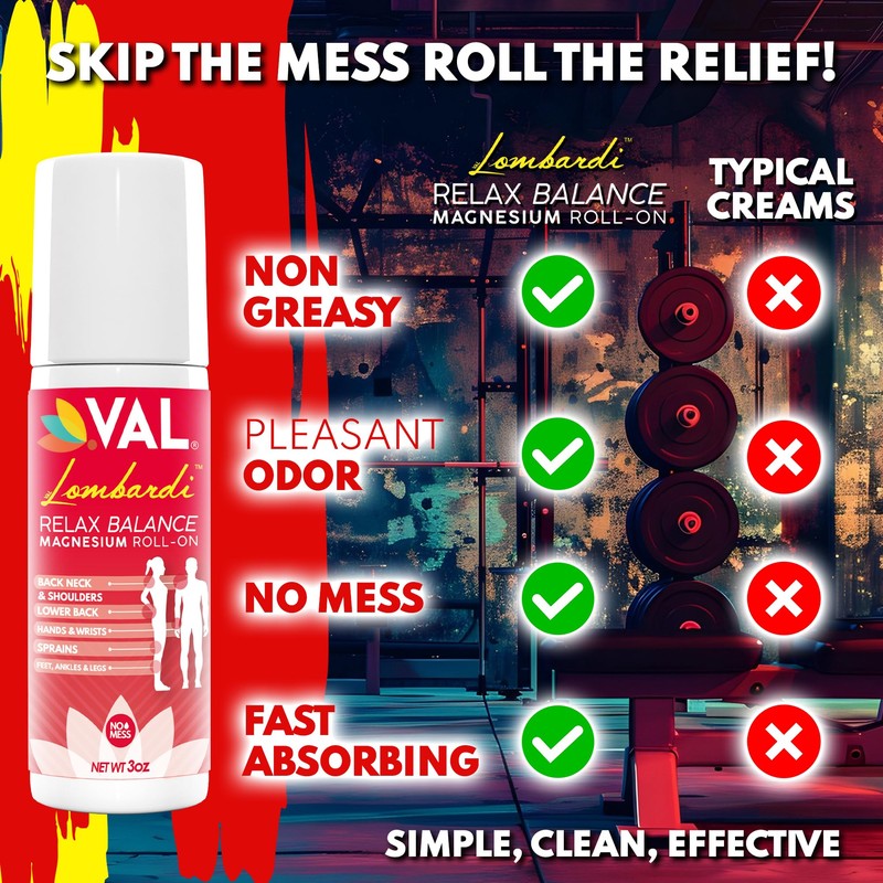 VAL Lombardi Magnesium Roll-On 3oz | Zechstein Magnesium + Arnica