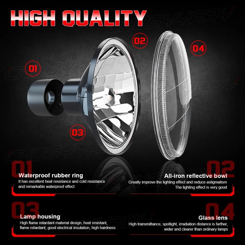 CHUSYYRAY 4PCS 5-3/4" 5.75" LED Headlights HI/LO Beam for Pontiac