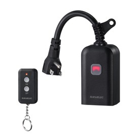 SURAIELEC Outdoor Remote Control Outlet, Wireless Waterproof Remote Power Switch, 15 AMP, 100 FT Range, 1 Remote 1 Outlet, Electrical Plug for Indoor Outdoor Lights, Holiday Decorations