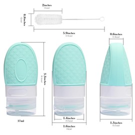 Linkidea 4 Pack Silicone Salad Dressing Container to Go, 37ML Leak Proof Salad Dressing Container with Small Cleaning Brush, Portable Salad Dressing Bottles with Lids (Muti Color)