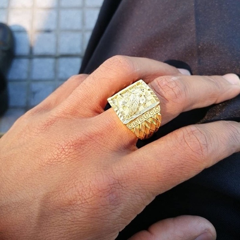 MayiaHey Eagle Ring, Hawk Ring for Men, American Bald Eagle