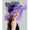 ZYACTU Women's Organza Church Kentucky Hat Fascinato Wedding Cocktail Tea