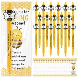 Qilery 25 Sets Bee Theme Pen Favor Bulk – Thank You for Beeing Awesome Employee Teacher Appreciation Back to School Gifts (May You)