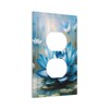 Tewujay Blue Flower Light Switch Cover 1 Gang Outlet Plate
