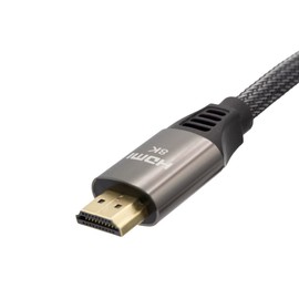 Marginmart 8K60-48Gbps HDMI Cable 3ft Certified Ultra-High-Speed 4K120 - HDR 10, eARC, & HDCP 2.2 + 2.3 - Woven Jacket, Black & Silver, 1 Meter(Approx. 3.3ft)